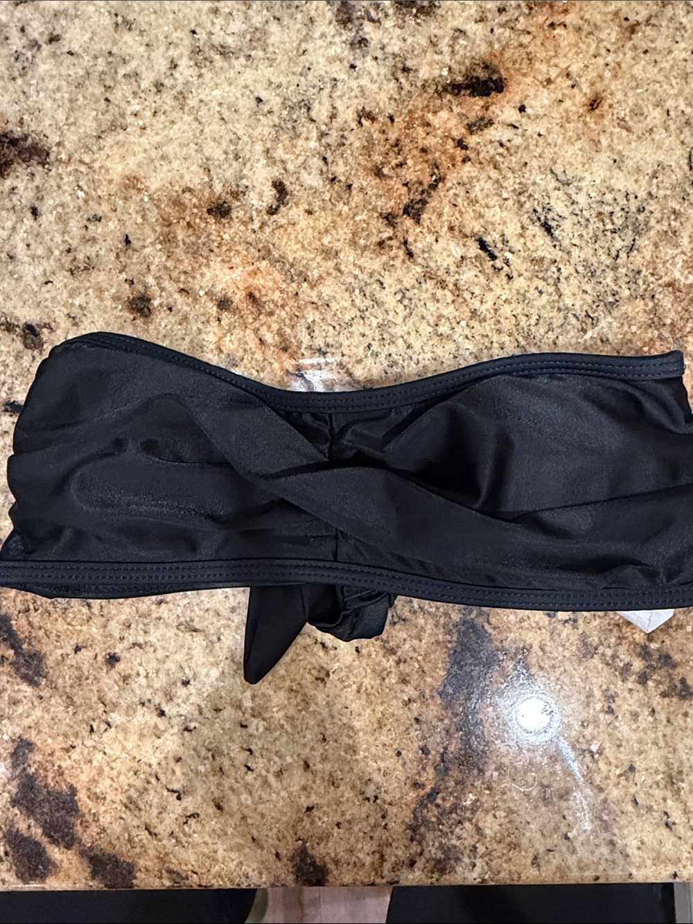 Kids Black Bandeau Swim Top with Twist Front